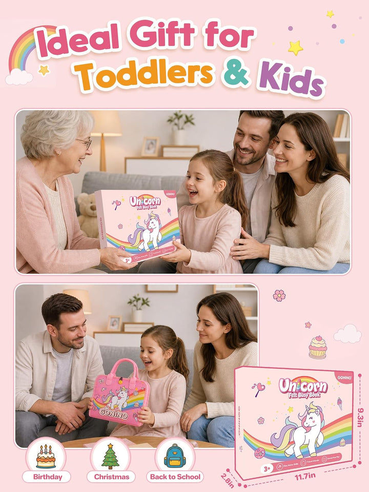 GONINO Juguete Montessori para niños pequeños, tabla ocupada de fie...