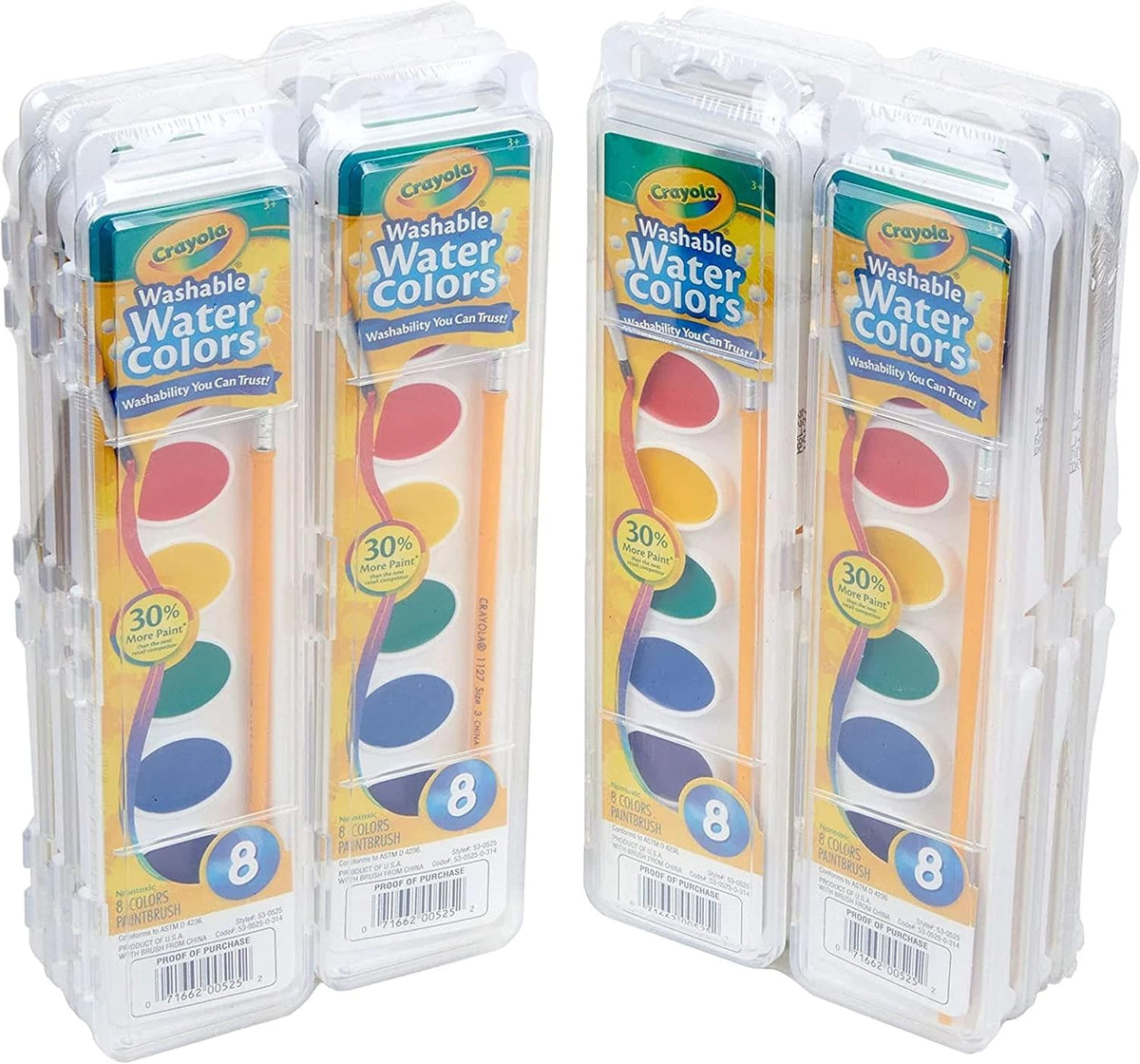 Crayola Washable Watercolor Paint Sets, Suministros de arte al por mayor para docentes 12 unidades