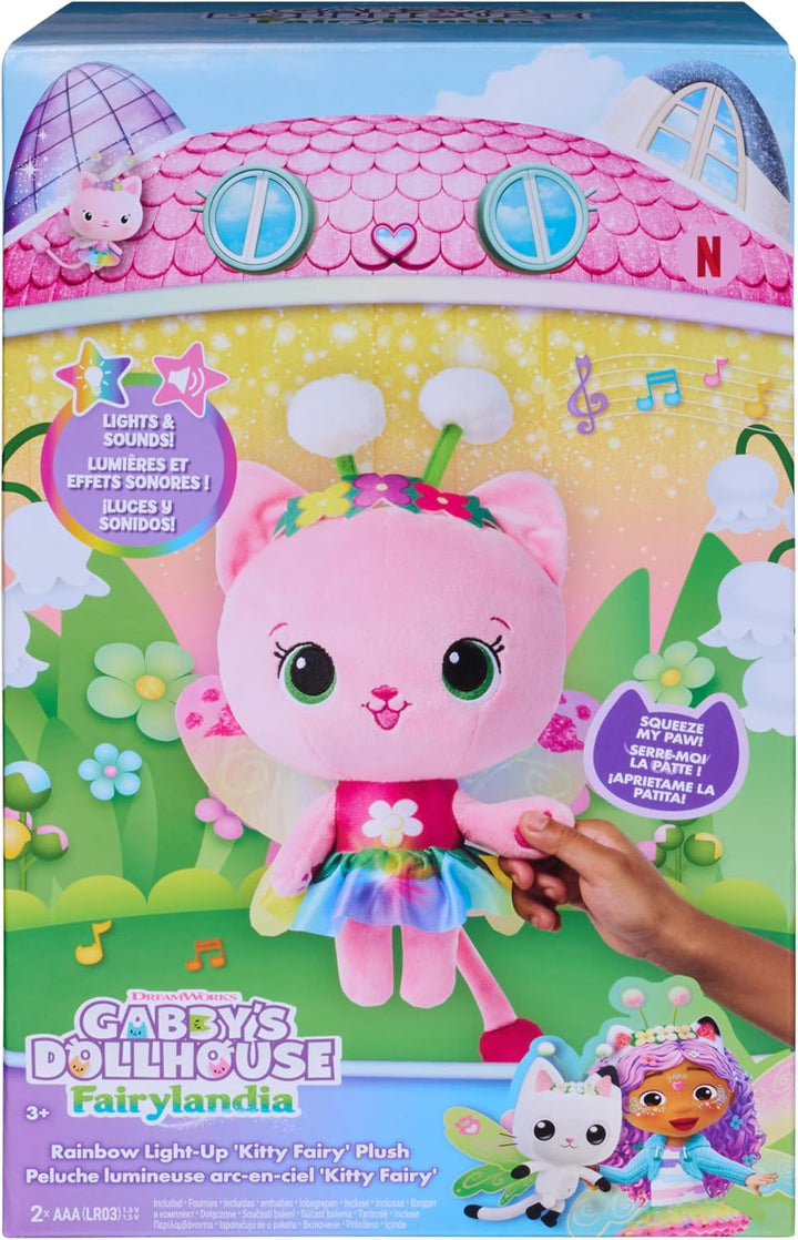 Gabby\u2019s Dollhouse Fairylandia Oficial Rainbow Light-Up Kitty F...