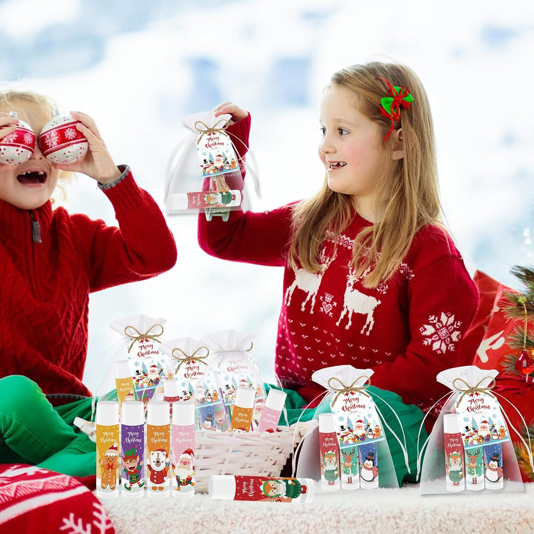 50 bálsamos labiales de Navidad, regalo a granel, relleno de calcet...