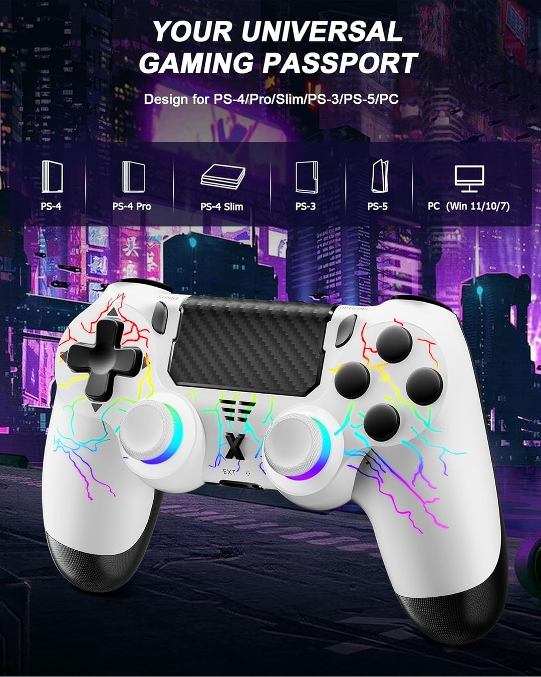 Wireless Controller for PS-4, Dual Vibration Game Joystick\/Motion...