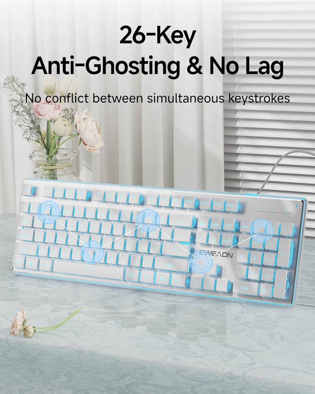 SEUNKWANG GX710S Teclados de Computadora Retroiluminados, Teclado U...