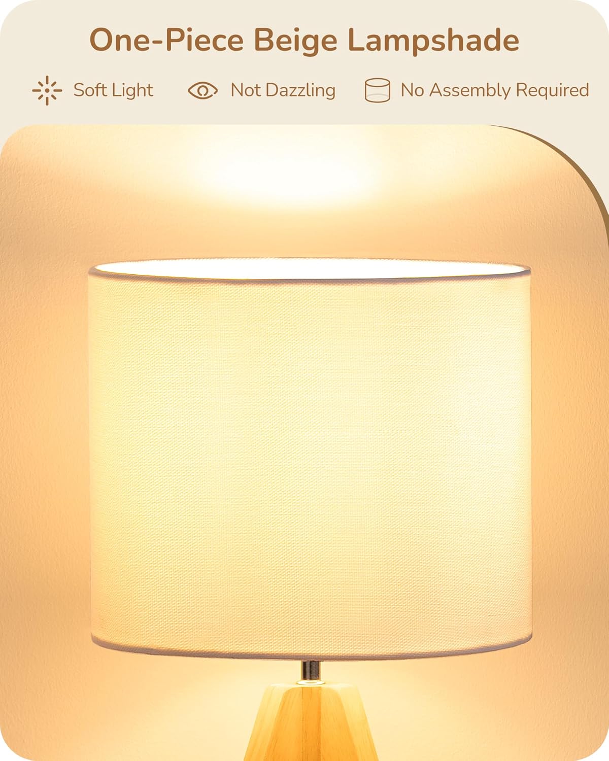 Lámpara EDISHINE Pequeña lámpara de mesa bonita, lámpara de mesa de noche con