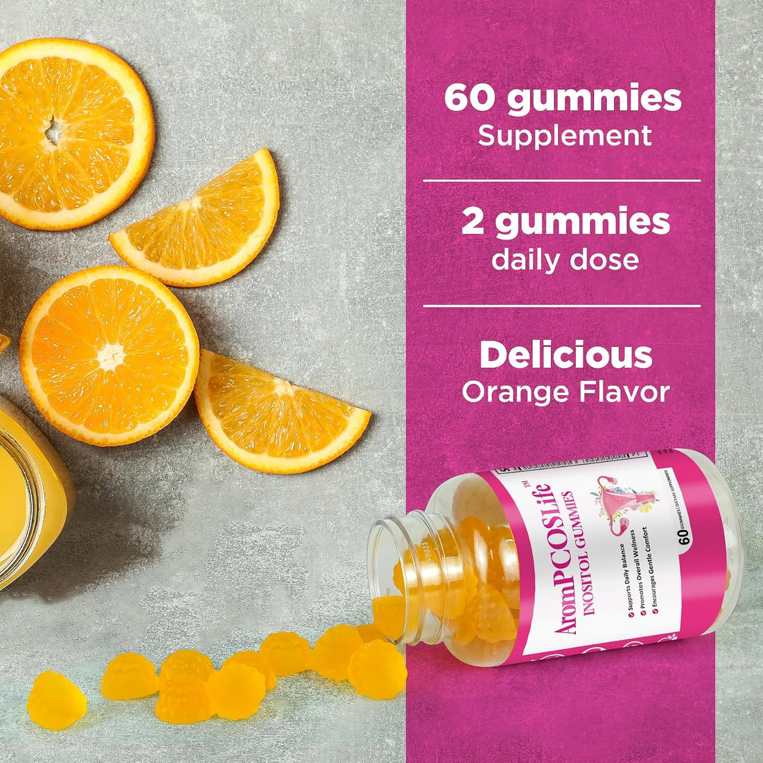 AromPCOSLife - Gomitas de inositol para mujer, 60 unidades, supleme...
