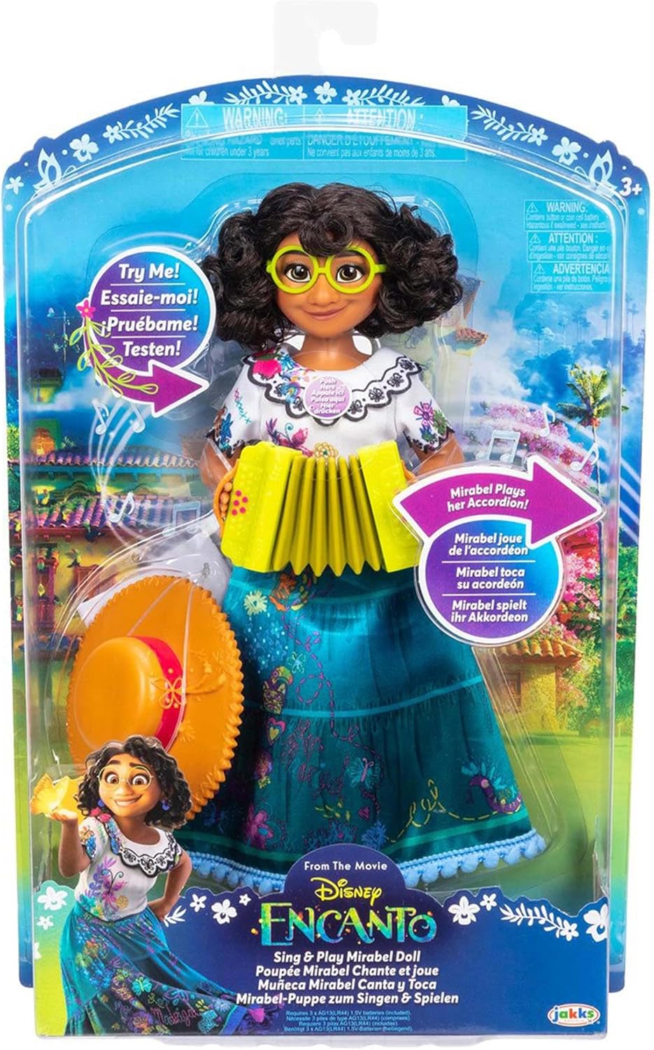 Disney Encanto Mirabel Doll Sing & Play, Sings Music y Plays Accordion