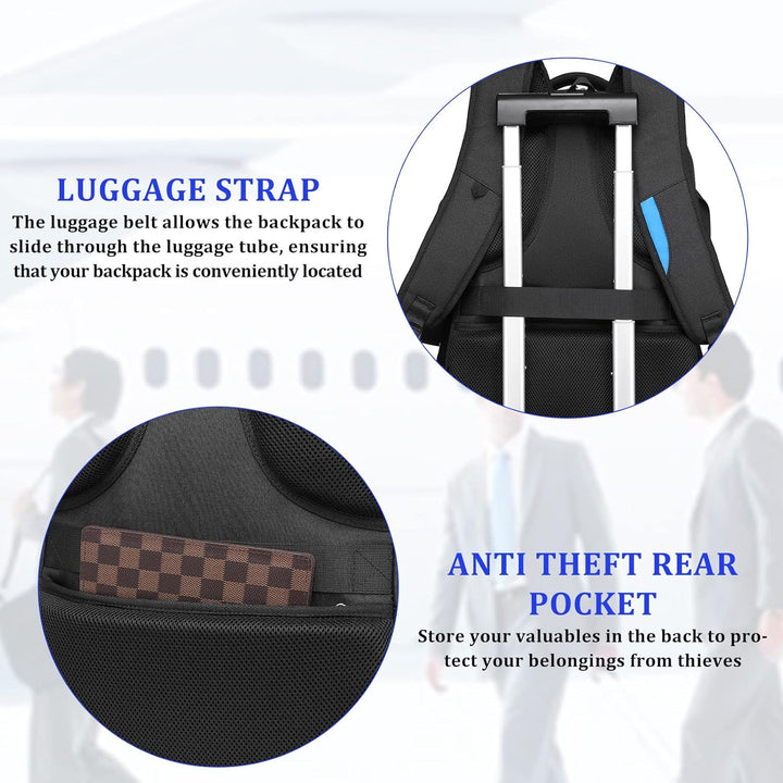 DUSLANG Mochila de viaje para laptop de trabajo con puerto de carga...