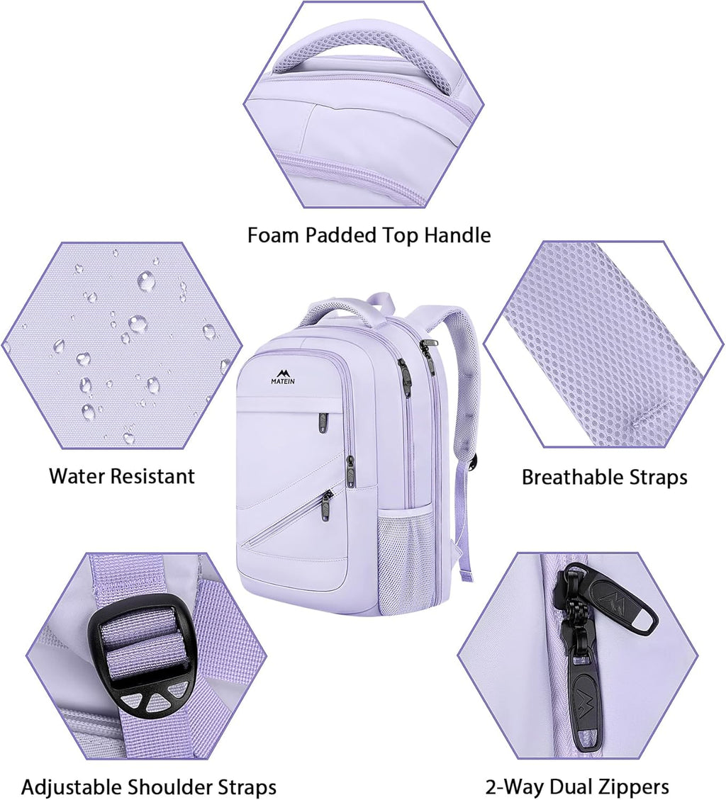 MATEIN Mochila grande para laptop de 17 pulgadas para mujer, mochil...