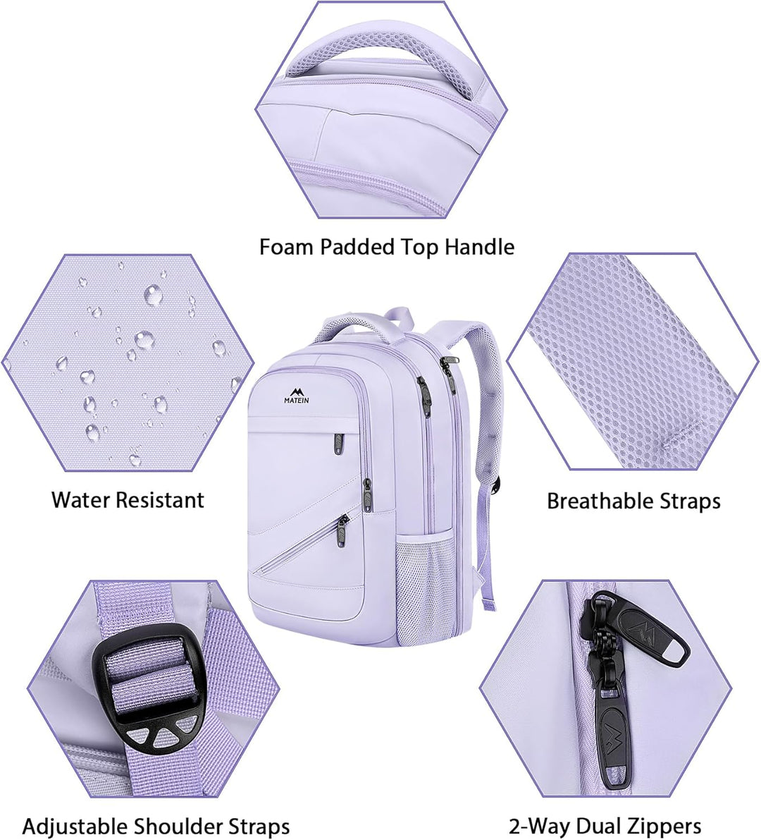 MATEIN Mochila grande para laptop de 17 pulgadas para mujer, mochil...