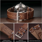 hemsut h Horween - Correas de reloj de cuero para hombre, correa de cuero de liberación rápida para reloj, envoltura de repuesto de 0.71 pulgadas, 0.78 pulgadas, 0.86 pulgadas