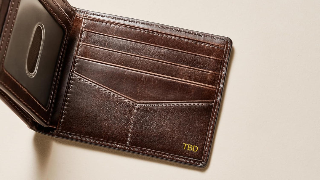 Cartera Fossil para hombre, de piel, plegable, con bloqueo RFID y v...