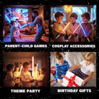 Sables iluminados para niños, paquete de 4 espadas retráctiles de 7