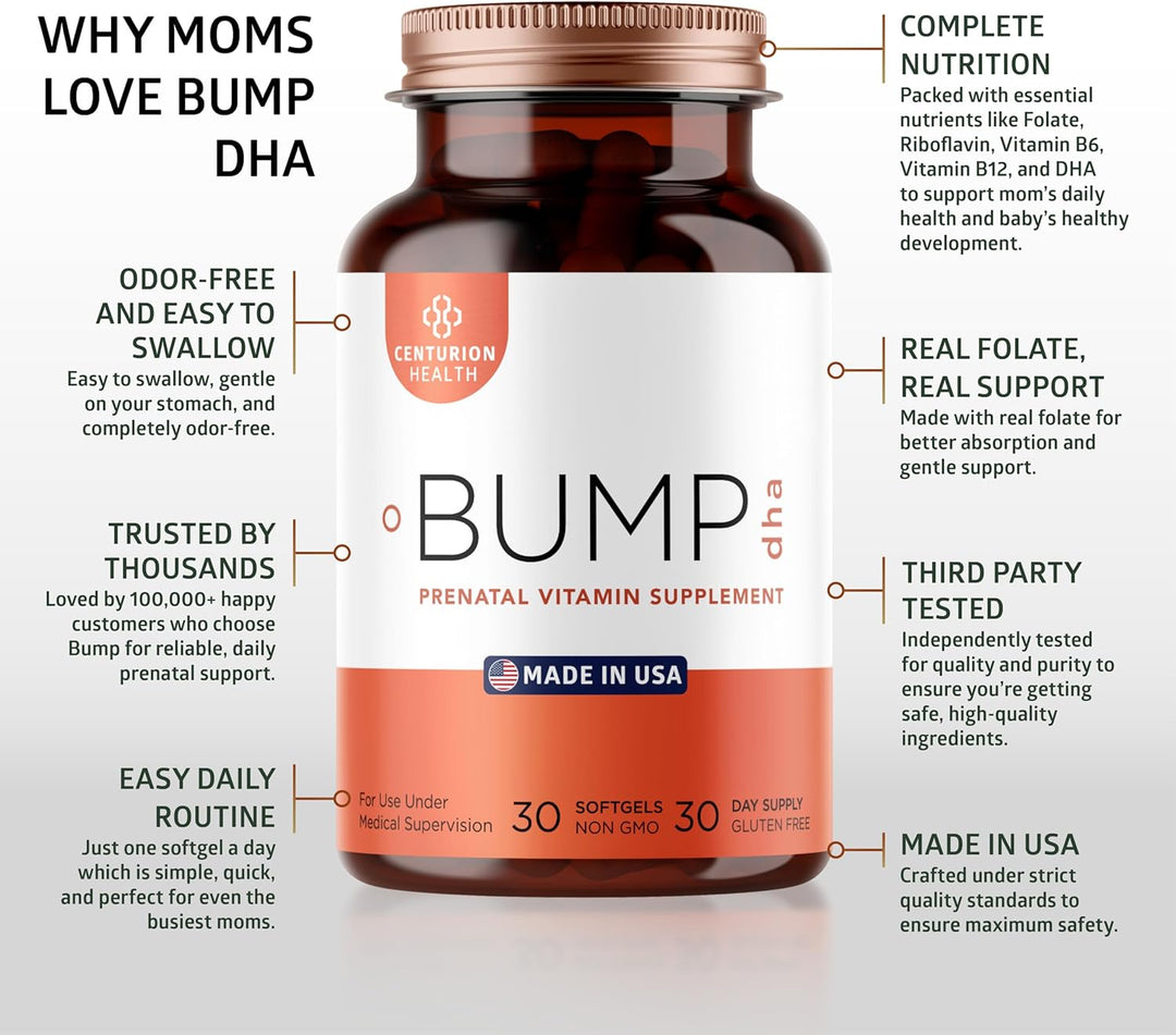 Centurion Labs Vitaminas prenatales premium con DHA EPA