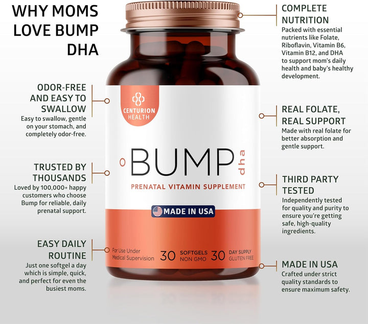 Centurion Labs Vitaminas prenatales premium con DHA EPA