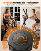 Niceday Máquina de ejercicio elíptica con zancada de 15.5 pulgadas/16