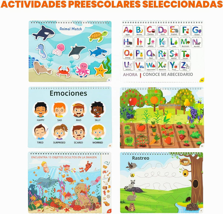 BenBen Libro de actividades para niños pequeños, 30 páginas, preens...