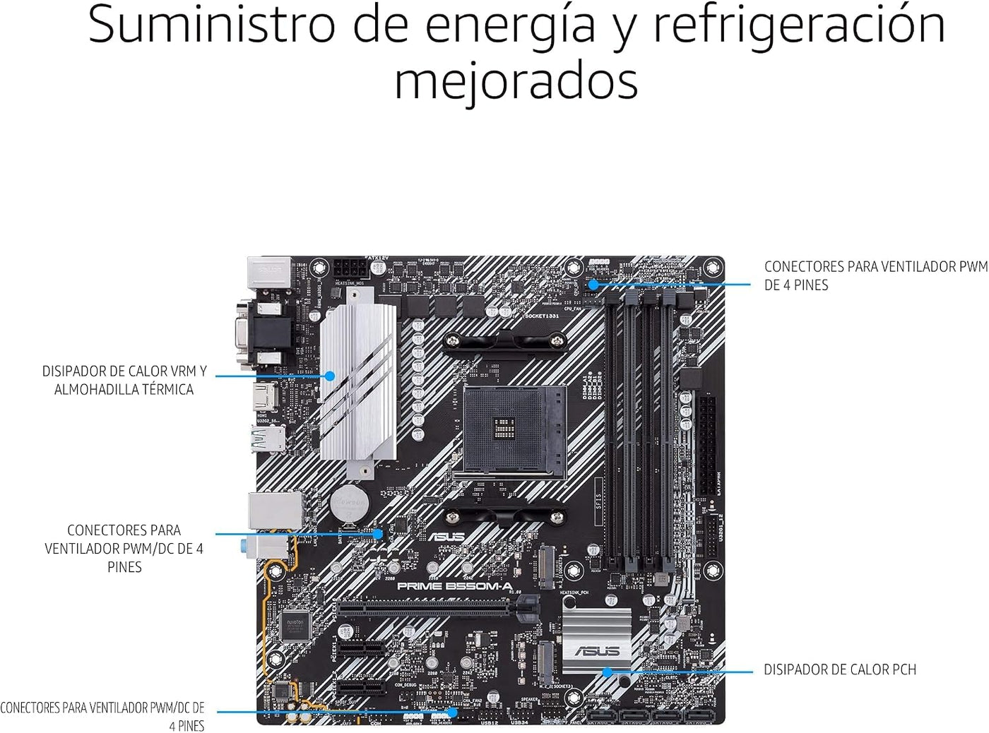 ASUS Prime B550M-A WiFi II AMD Micro ATX Placa base con PCIe 4.0, W...