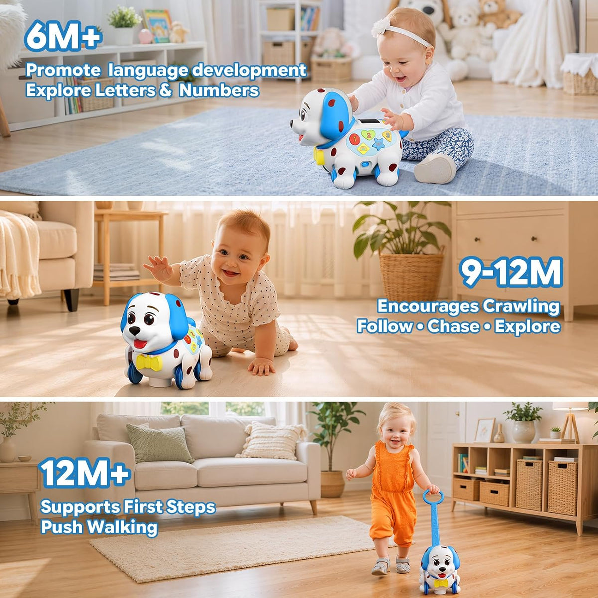 Juguete interactivo para cachorros de 1 a 2 años, regalo de primer