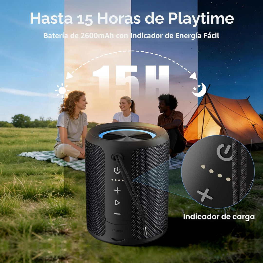 DUDGSIS Altavoz Bluetooth portátil, IPX7 impermeable altavoz inalám...