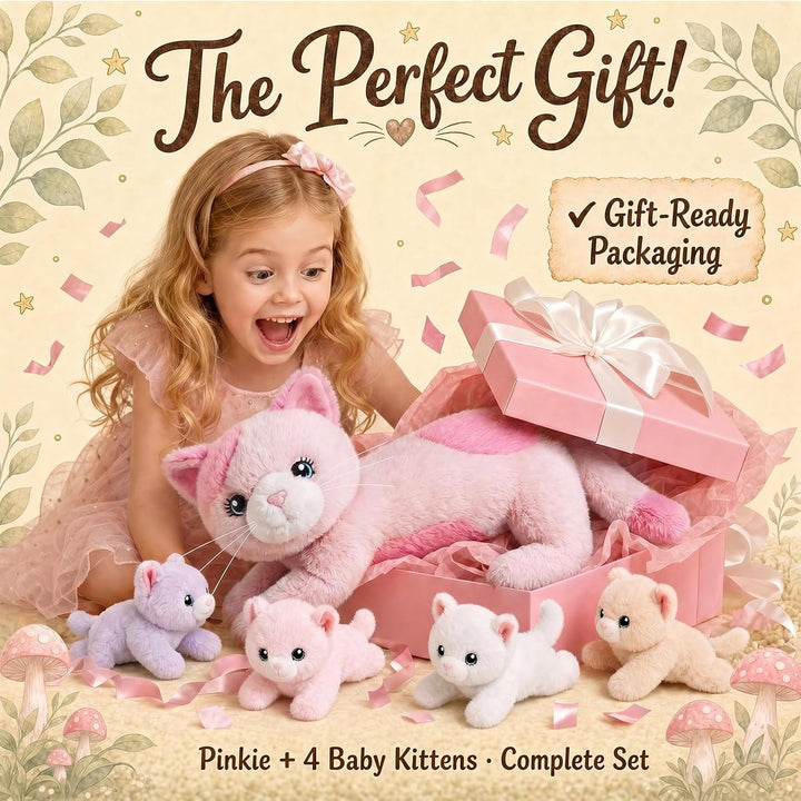 gnomantic 5 Piezas de Animales de Peluche de Gato con Bebés Dentro...