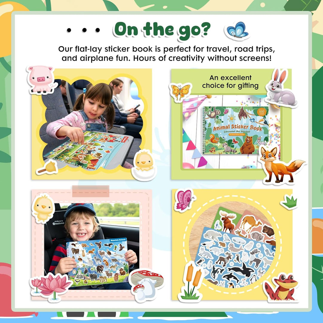 Libros de calcomanías de animales para niños pequeños de 2