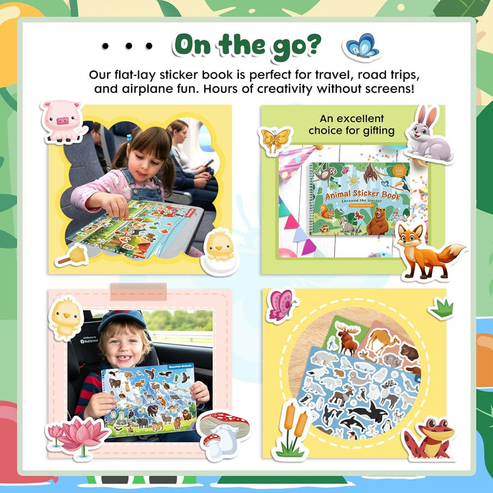 Libros de calcomanías de animales para niños pequeños de 2