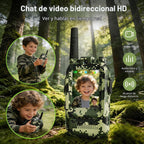 Walkie Talkies de video para niños, paquete de 2 juguetes de radio de camuflaje de 2 vías para niños de 3 a 12 años, walkie talkie de mano de largo alcance para acampar al aire libre, senderismo, el