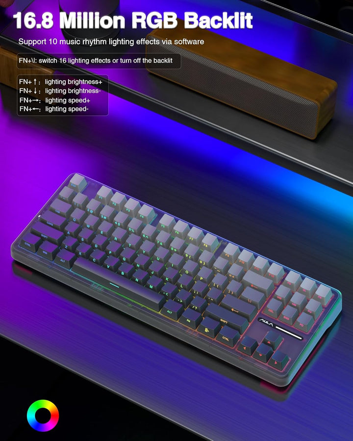 AULA F87 Pro Teclado Mecánico Inalámbrico, Teclado Personalizado In...