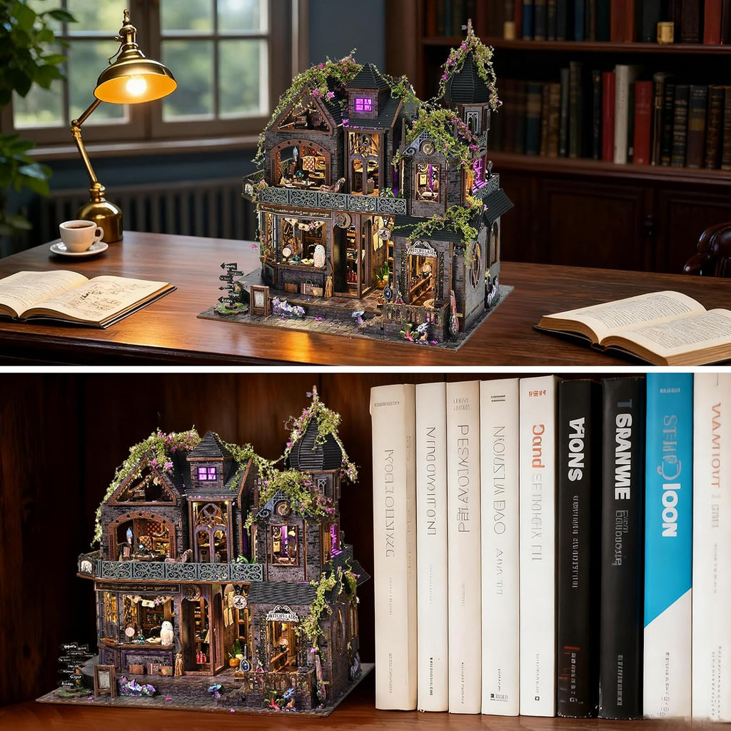 Kit de mini casa, casa de muñecas en miniatura para adultos, castillo