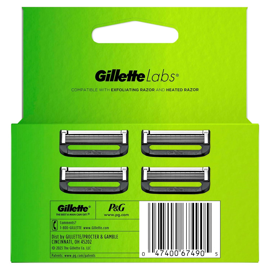 Gillette - Recambios de hoja de afeitar con barra exfoliante para m...