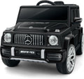 Mercedes-Benz AMG G63 - Juguetes de paseo con licencia de 12 V con control remoto, batería recargable, luces parpadeantes/luces LED, Bluetooth, música y bocina, arranque suave, batería baja