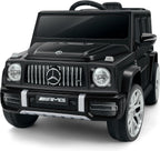 Mercedes-Benz AMG G63 - Juguetes de paseo con licencia de 12 V con control remoto, batería recargable, luces parpadeantes/luces LED, Bluetooth, música y bocina, arranque suave, batería baja