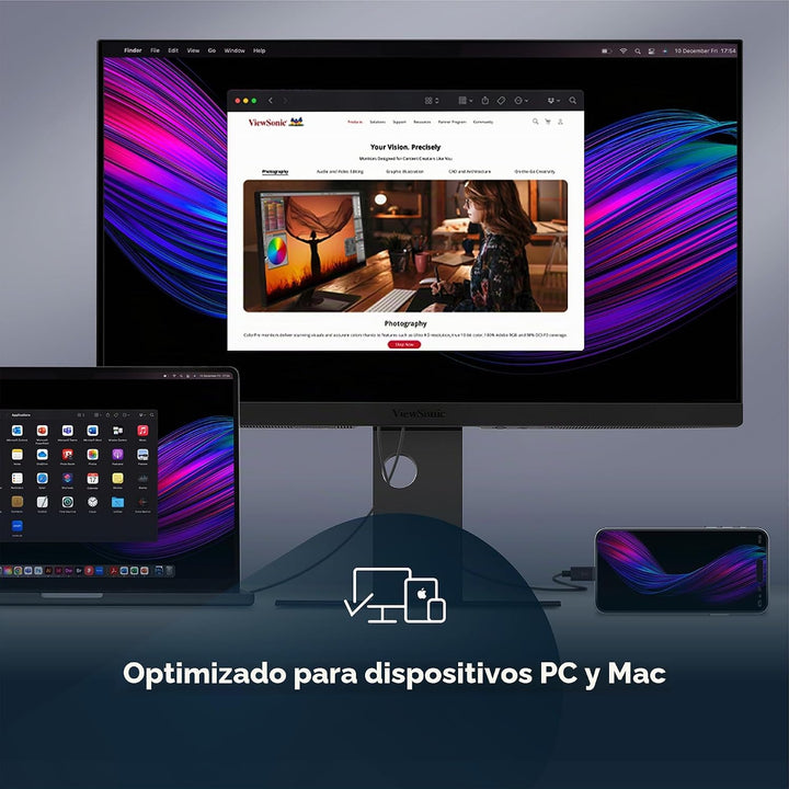 ViewSonic VP2488-4K Monitor IPS 4K UHD de 24 pulgadas, Thunderbolt...