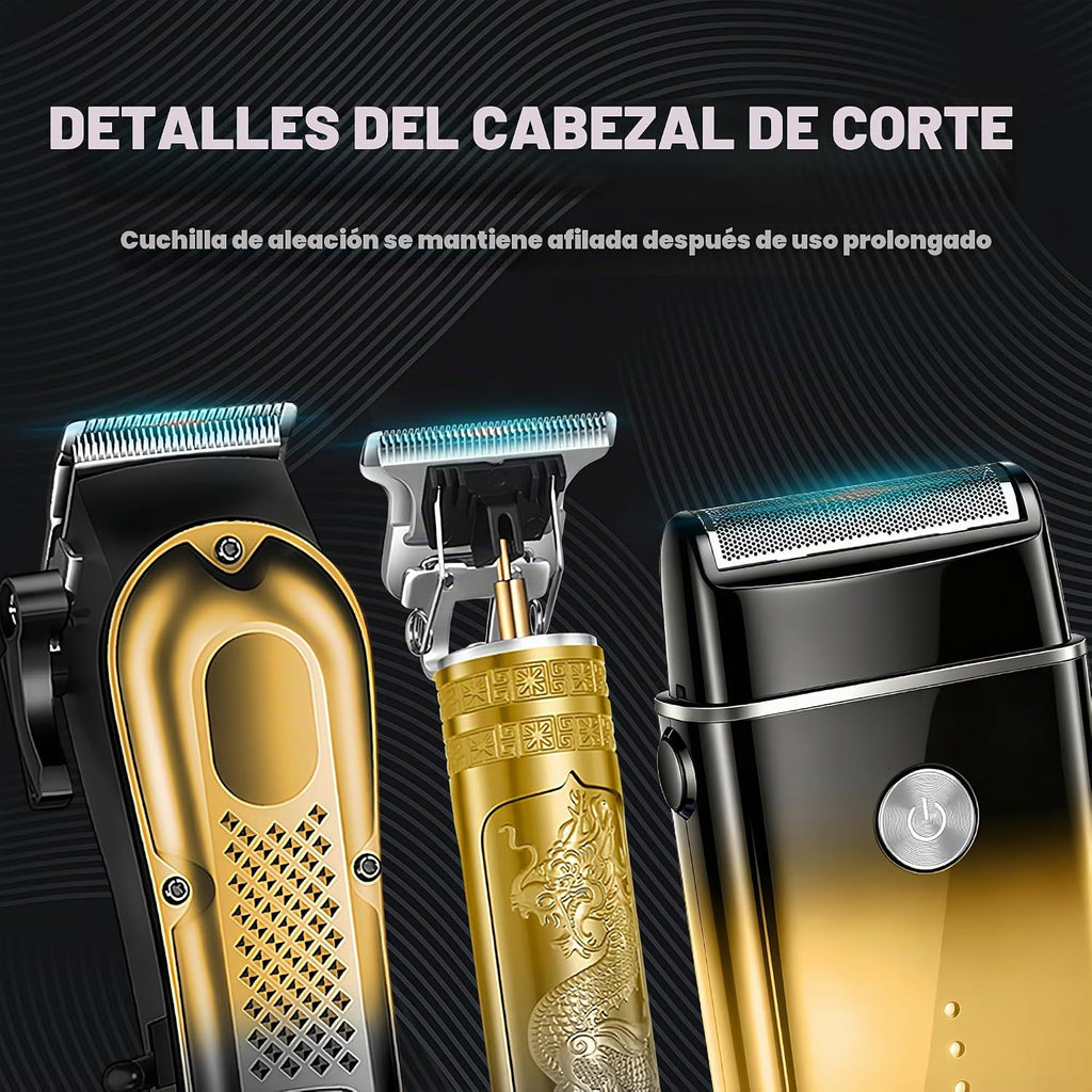Cortapelos 3 en 1 para hombres, recortadora de barba y afeitadora de