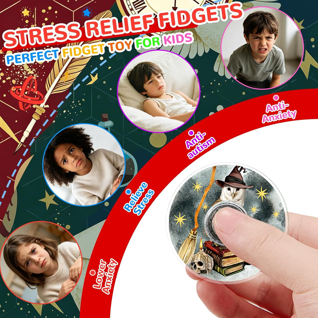 Paquete de 52 juguetes giratorios para fiestas de mago de fantasía, para cumpleaños de niños, mago encantado, a granel para recompensas de aula, rellenos de bolsas de regalos, suministros