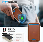 SHIELDON Cuero genuino para soporte de cartera MagSafe, 6 tarjeteros