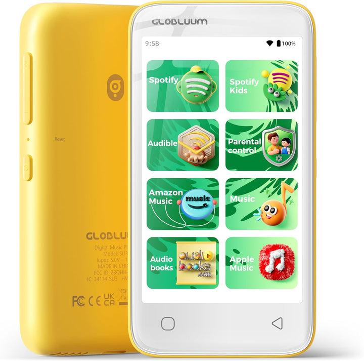 Globluum Reproductor MP3 de 80 GB para niños, controles parentales,...