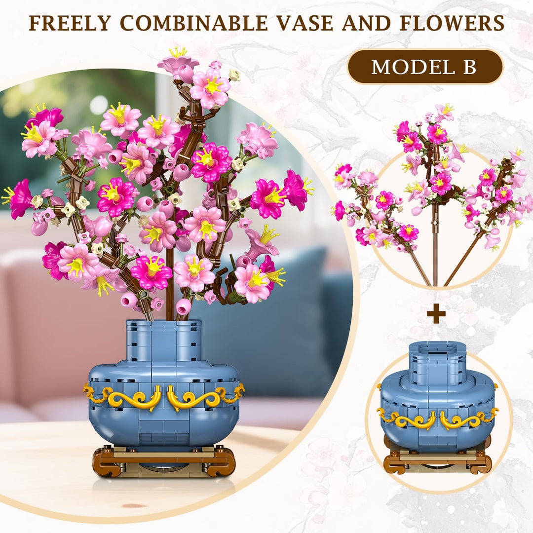 HOGOKIDS Juego de construcción de bonsái de flores de