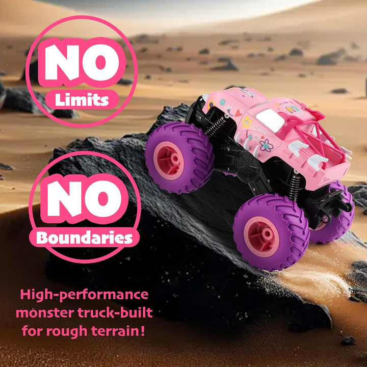 Threeking 1:16 Camión monstruo RC rosa impermeable Juguetes de cont...