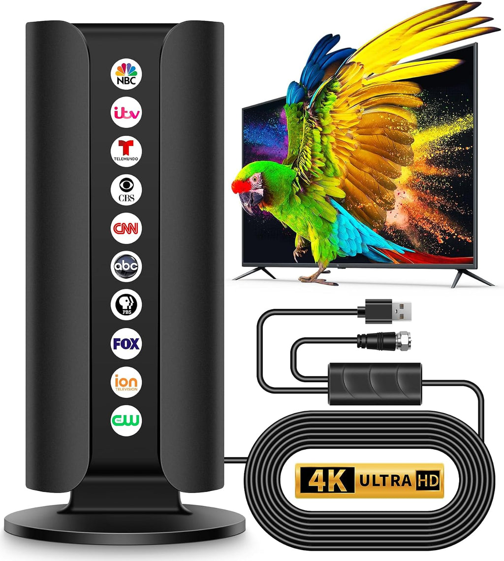 Antena de TV 2026 para Smart TV, rango de más de 5000 millas, antena de TV digital HD más fuerte para interiores con amplificador de señal Booster, diseño impermeable, soporte 8K 4K 1080p 360°