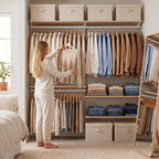 StorageWorks Contenedores de almacenamiento de tela con tapas, contenedores