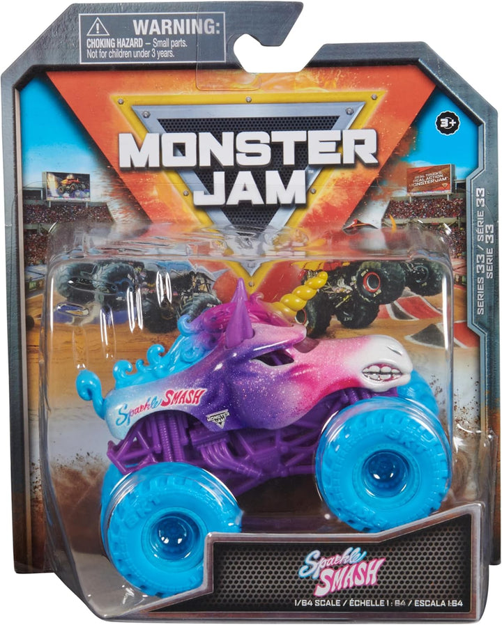 Monster Jam Camión monstruo oficial Sparkle Smash vehículo