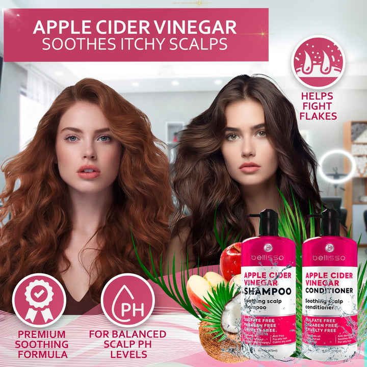 Juego de champú y acondicionador de vinagre de sidra de manzana, de...