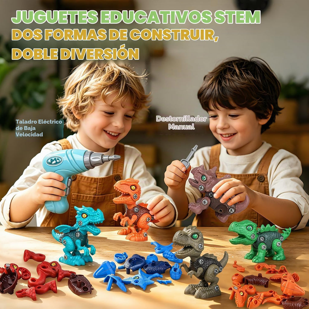 Dinosaur Toy para Kid Age 3-5 5-7, 8Pcs Stem Dinosaur Building Set