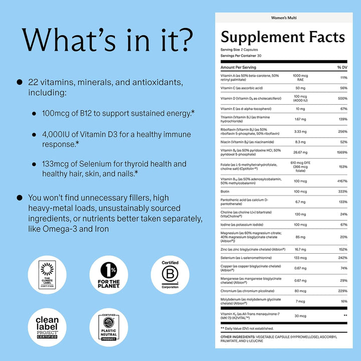 Needed. Multivitamínico para mujeres con 23 vitaminas, minerales y...
