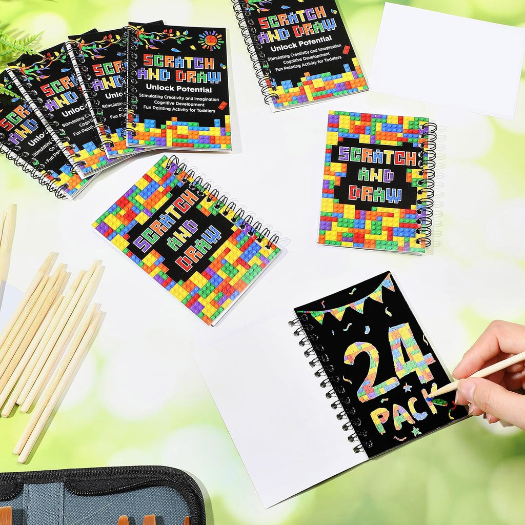 Pasimy Juego de 24 cuadernos de bloques de construcción a granel para