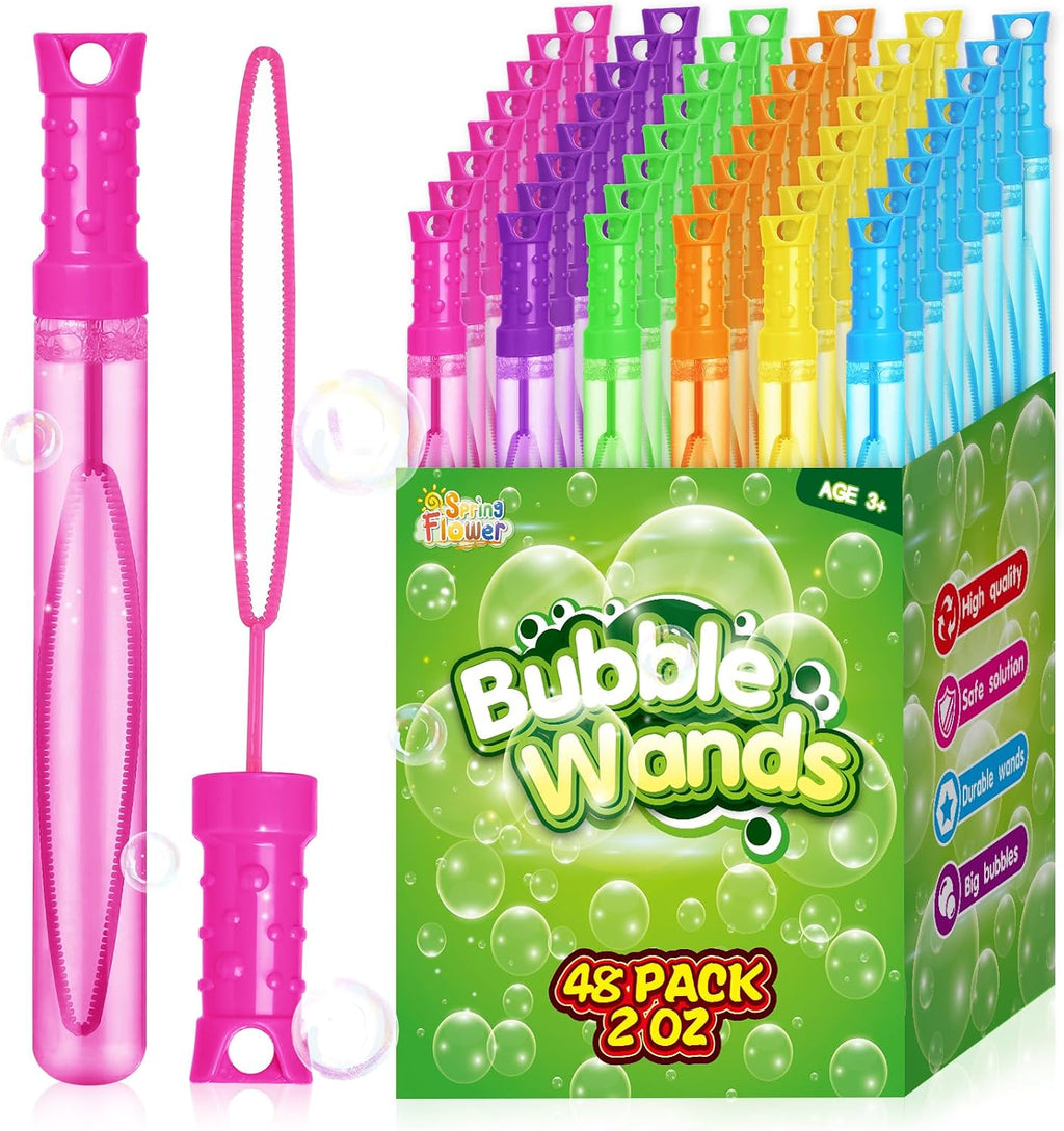 48 piezas de varitas para hacer burbujas, varitas para burbujas al por mayor, suministro de recuerdos de fiesta de burbujas para actividades de verano en interiores y exteriores