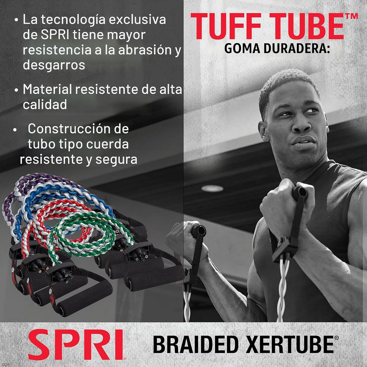 SPRI Xertube, cuerdas trenzadas para ejercicios con banda resistente