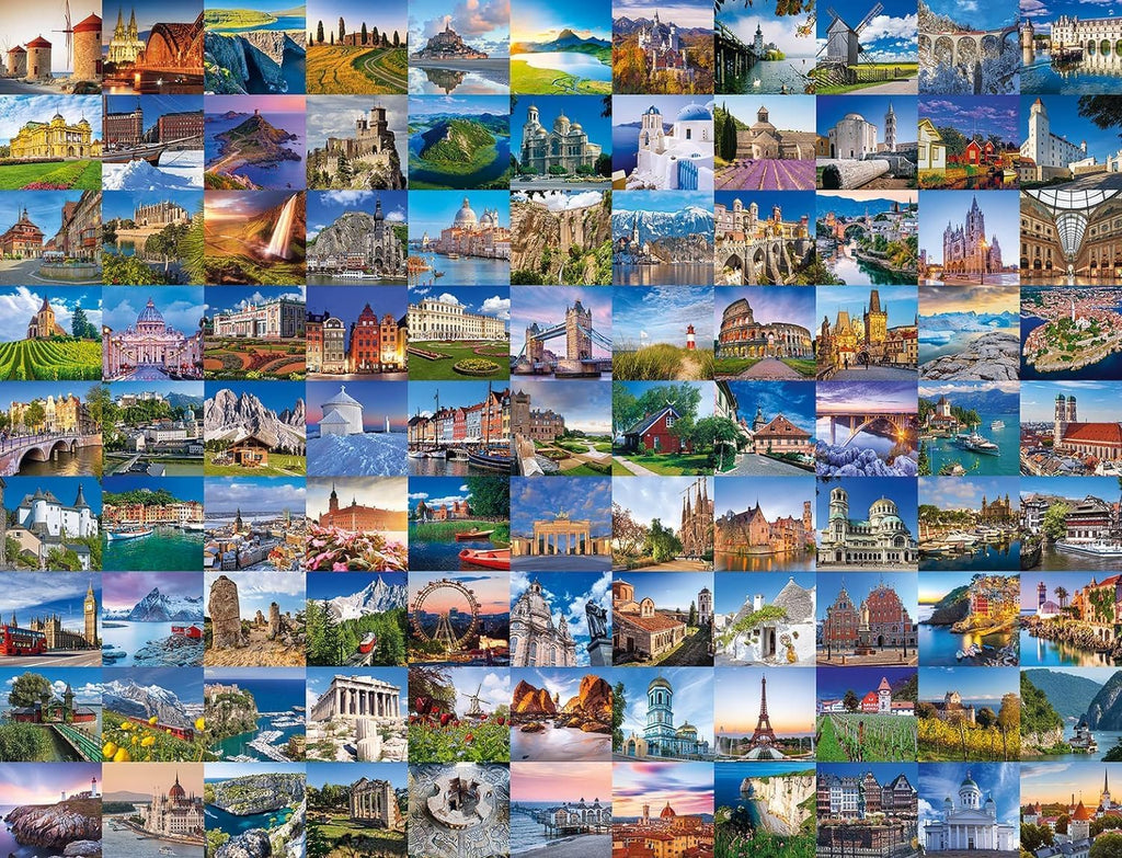 Ravensburger - 99 lugares en Europa - Rompecabezas de 1000 piezas - Impresionantes instantáneas de los lugares más populares de Europa - Castillos, puentes y más - Idea de regalo - Rompecabezas para