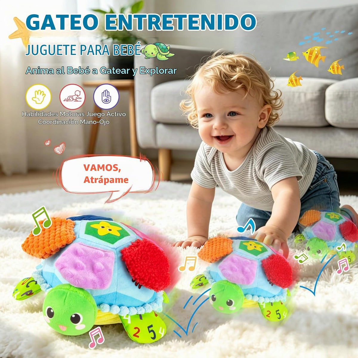 Juguetes para bebés de 6 a 12 a 18 meses, juguetes musicales interactivos