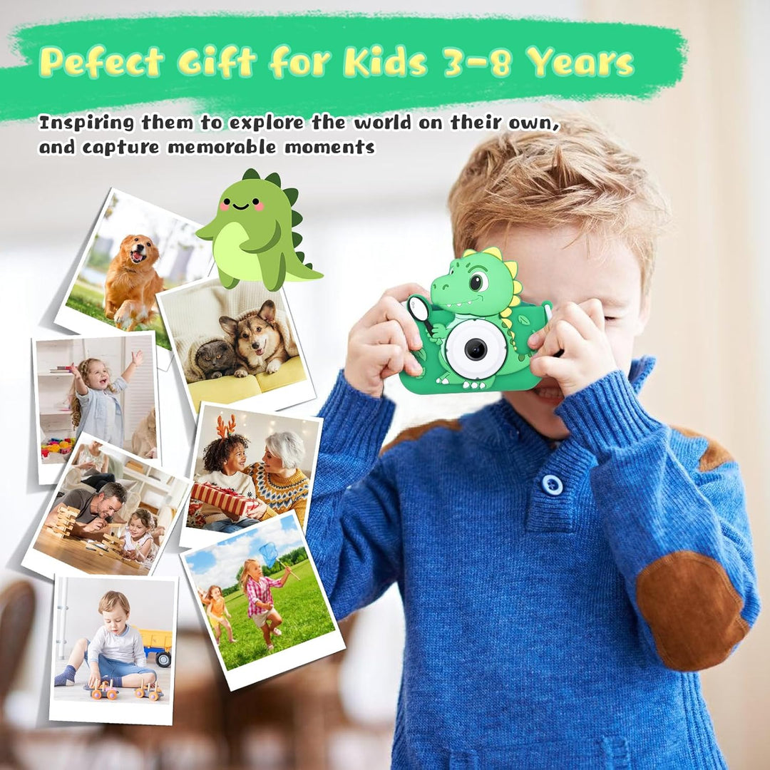 Envyvip Cámara de juguetes de dinosaurio para niños de 3 a 8 años,...